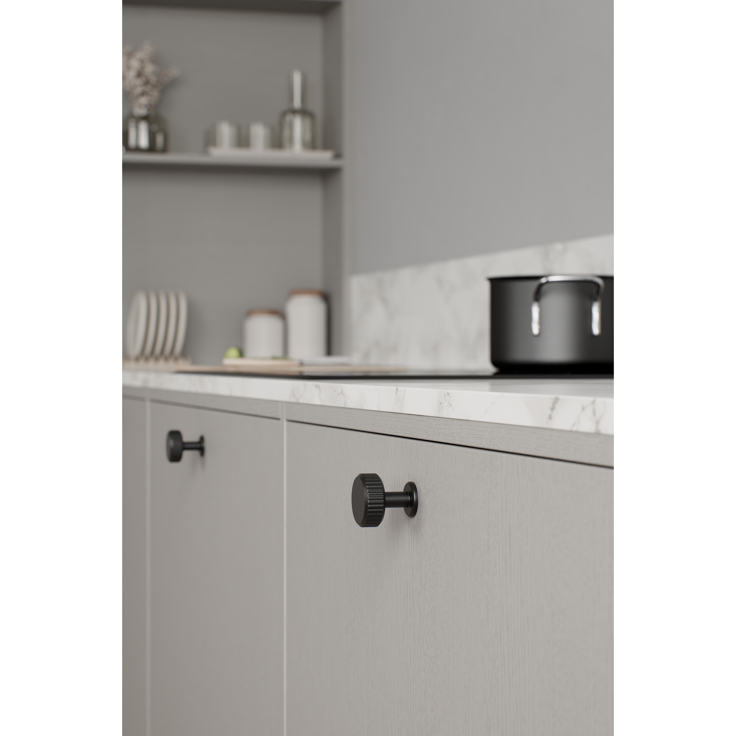 Knop VILLA ROUND Ø30 H20 zamak mat zwart
